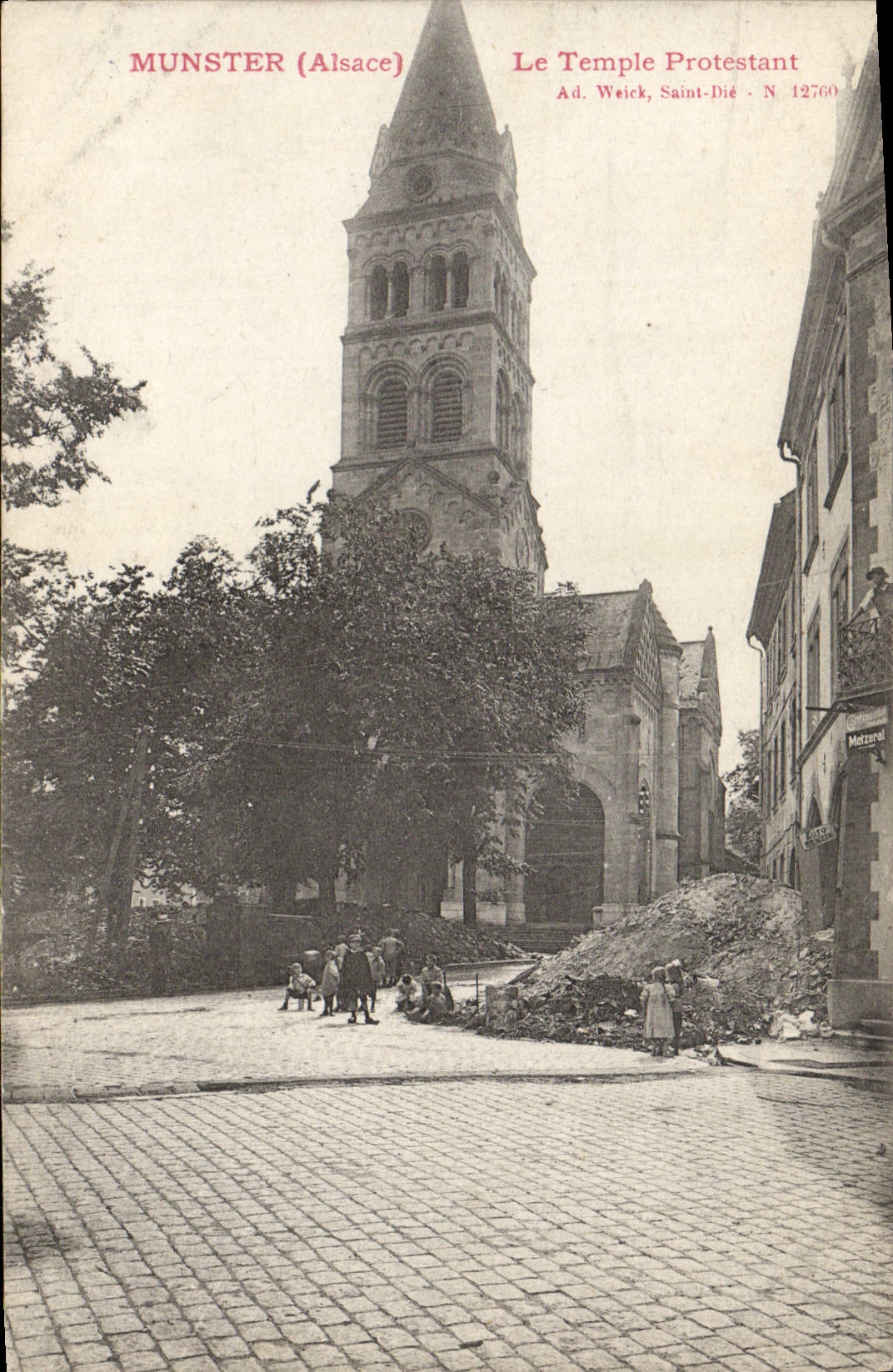 VINTAGE POSTCARD Temple protesting Munster