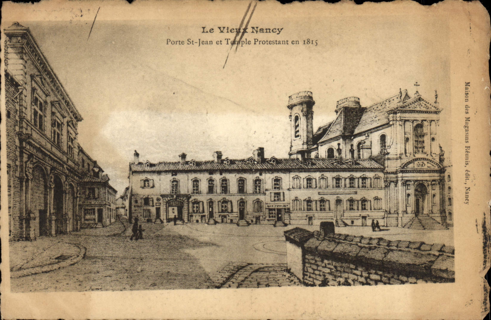 VINTAGE POSTCARD Nancy Carries St Jean and Temple protesting in 1815