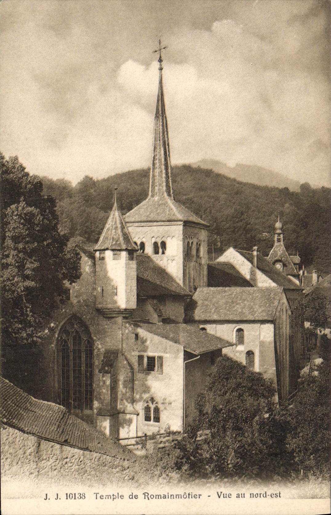 VINTAGE POSTCARD protesting Temple of Romainmotier Seen in north east