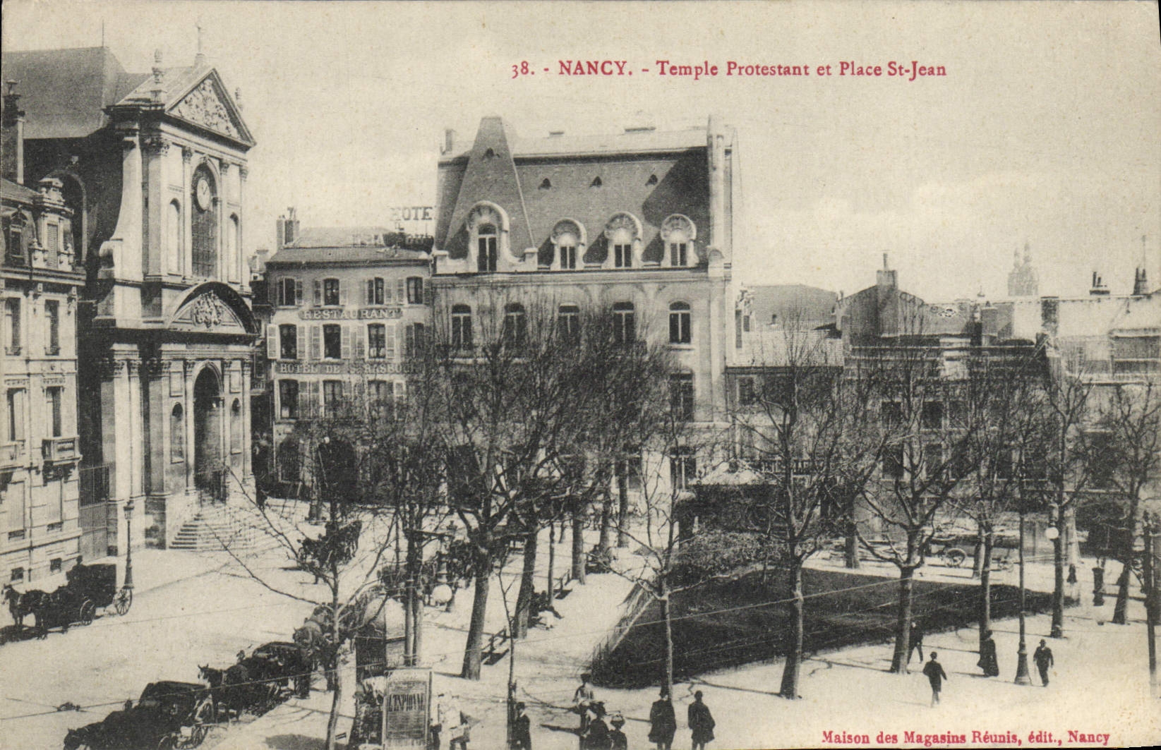 Templo de la POSTAL de la VENDIMIA y St de protesta Jean Nancy de los lugares
