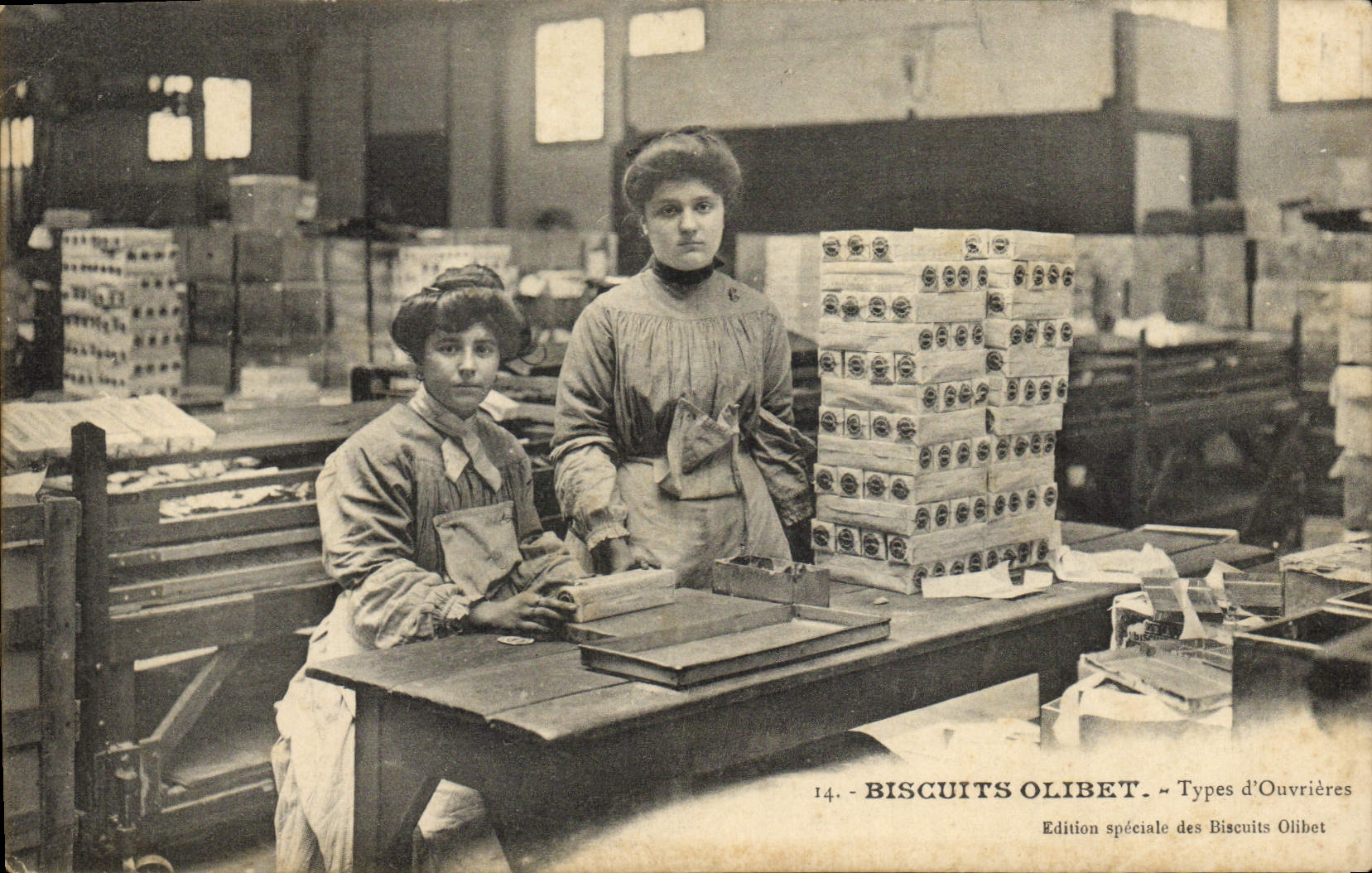 CPA Biscuits Olibet Types d'ouvrieres TOP