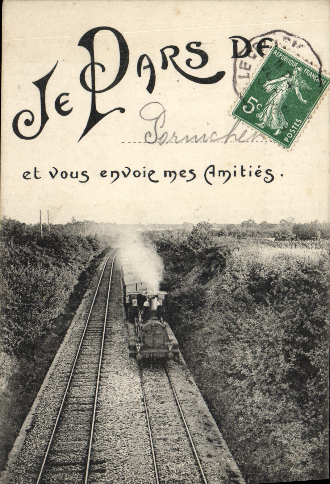 Motor de Pornichet del tren de la POSTAL de la VENDIMIA