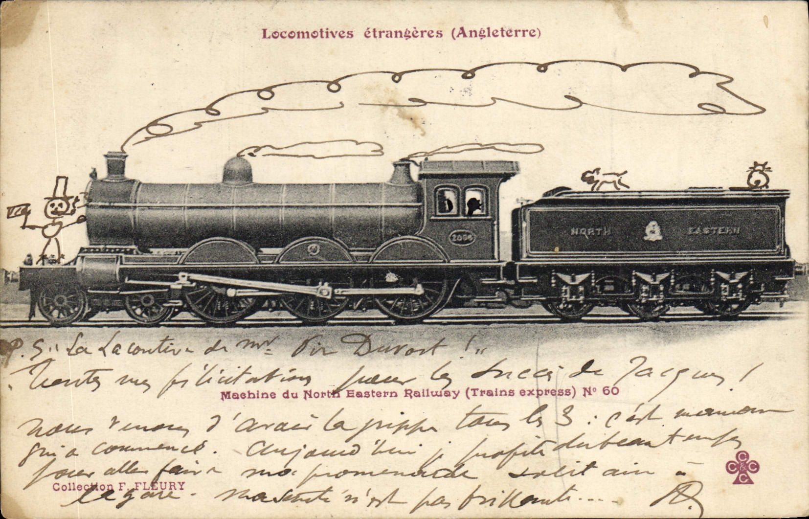 VINTAGE POSTCARD Train Engine Machine of North Eastern Railway