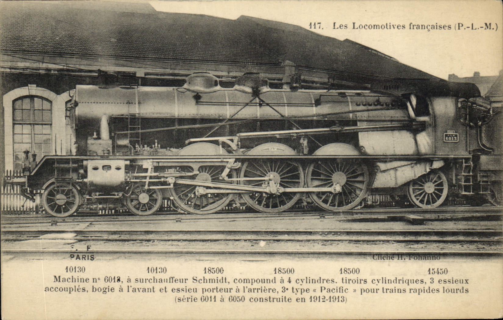 VINTAGE POSTCARD Train Engine Machine 6013