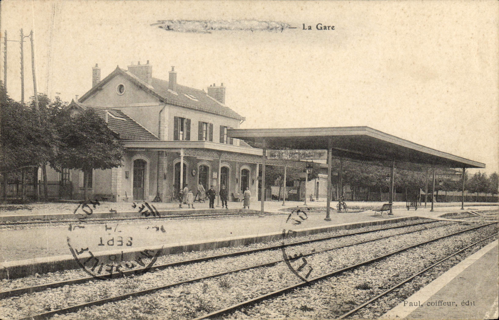 CPA Train Locomotive Gare