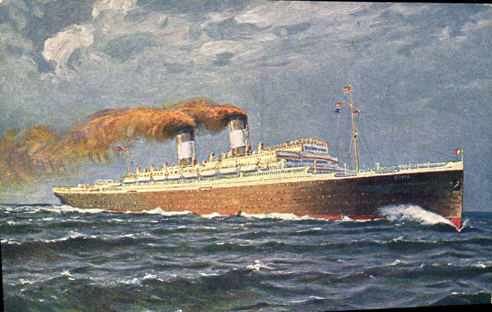 VINTAGE POSTCARD Boat Roma Steamer