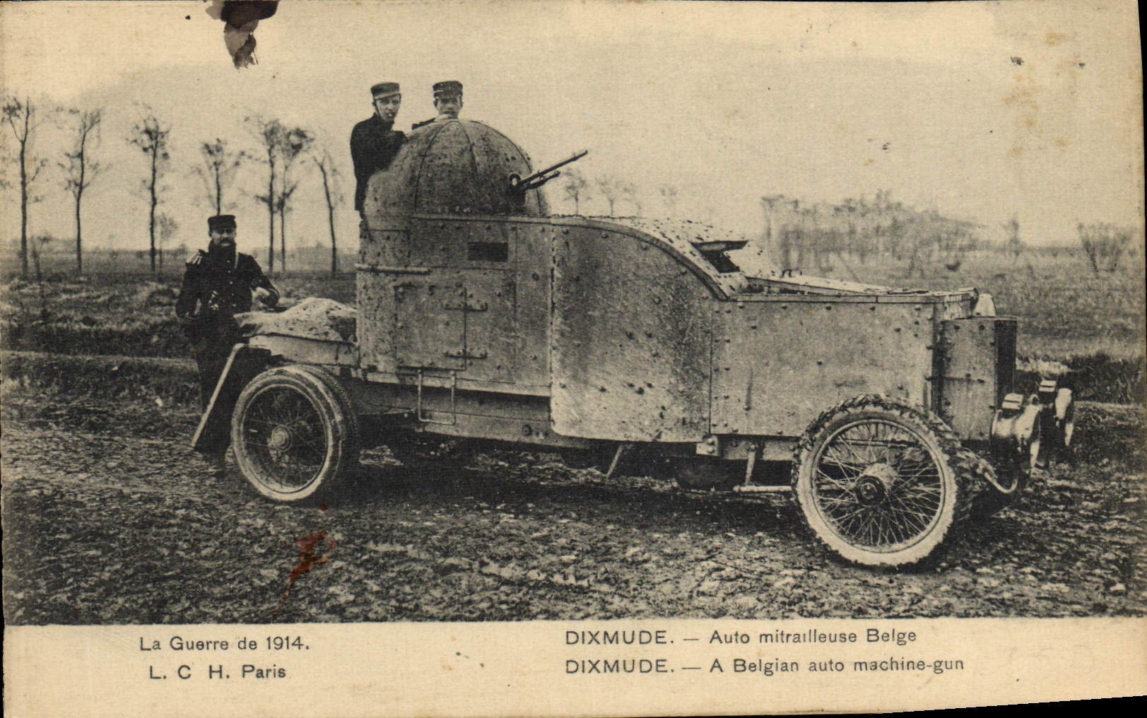 CPA Militaria Tank Dixmude Auto mitrailleuse belge 