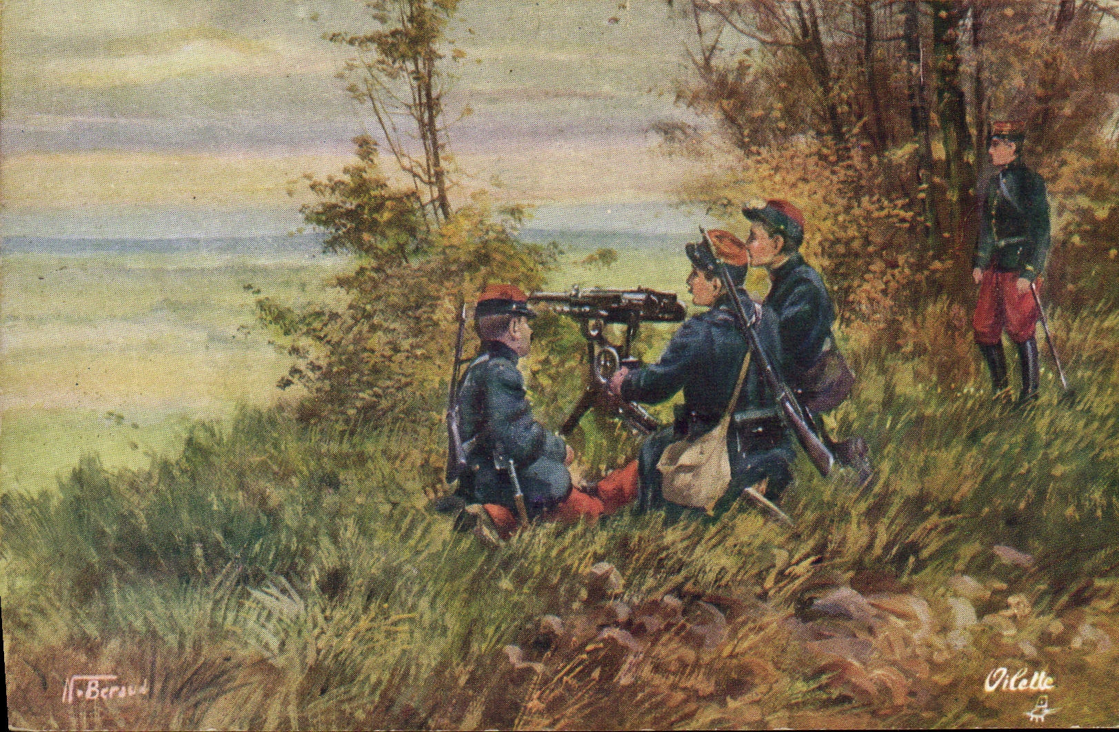CPA Militaria Mitrailleuse