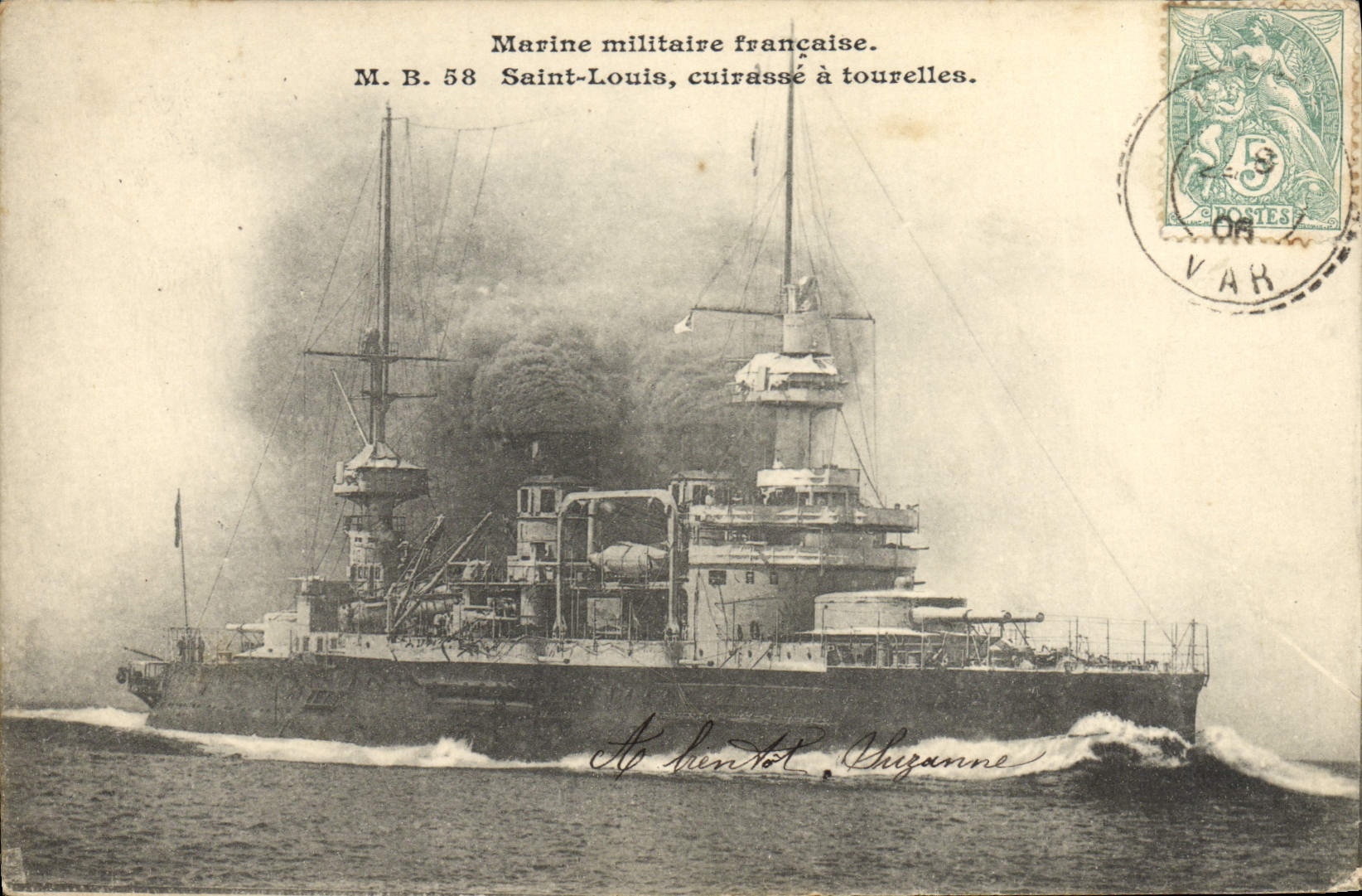 CPA Bateau Guerre Saint-louis cuirasse a tourelles