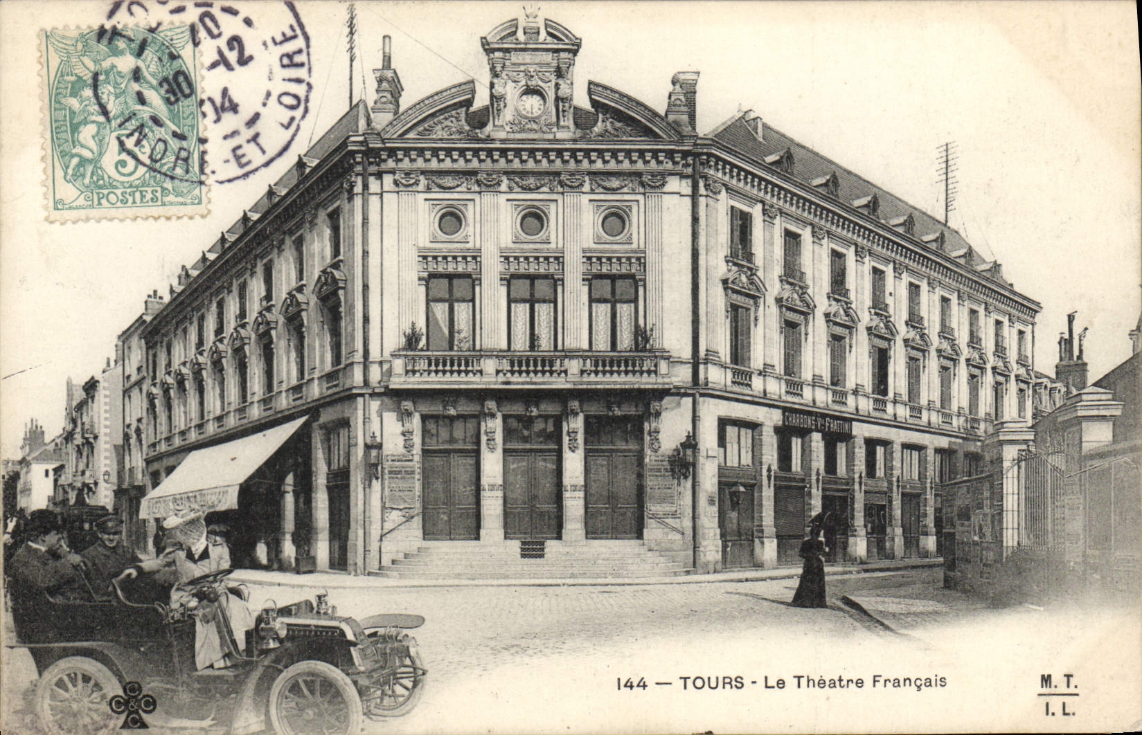 CPA Tours Le theatre Francais Automobile