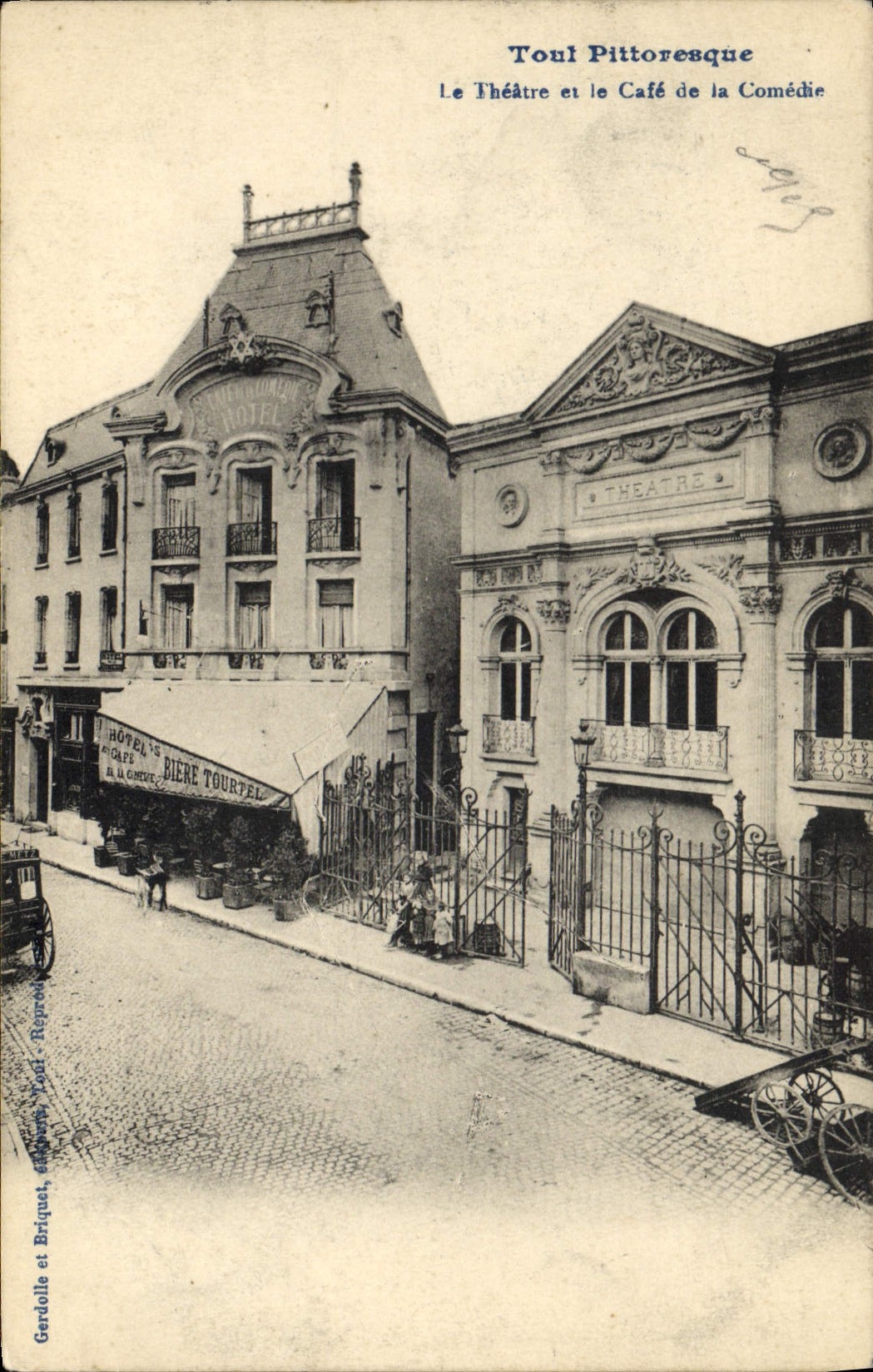 CPA Le theatre et le Cafe de la Comedie Toul Biere Tourtel