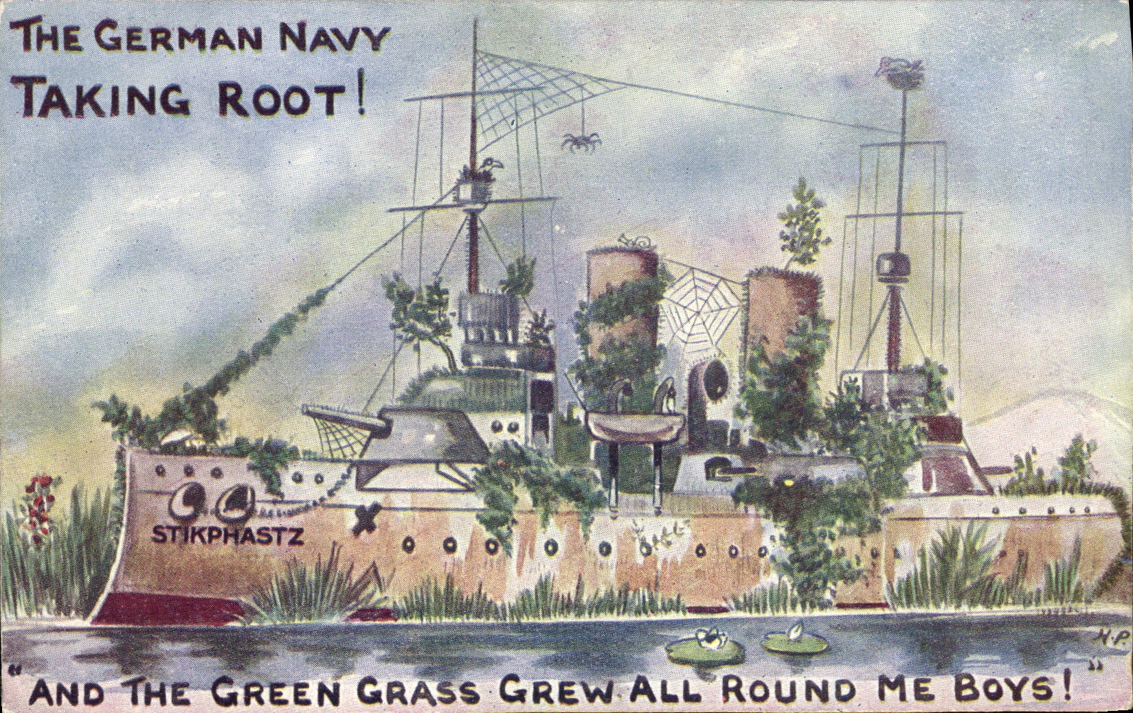 CPA Illustrateur The German navy took root ! Bateau Stikphastz