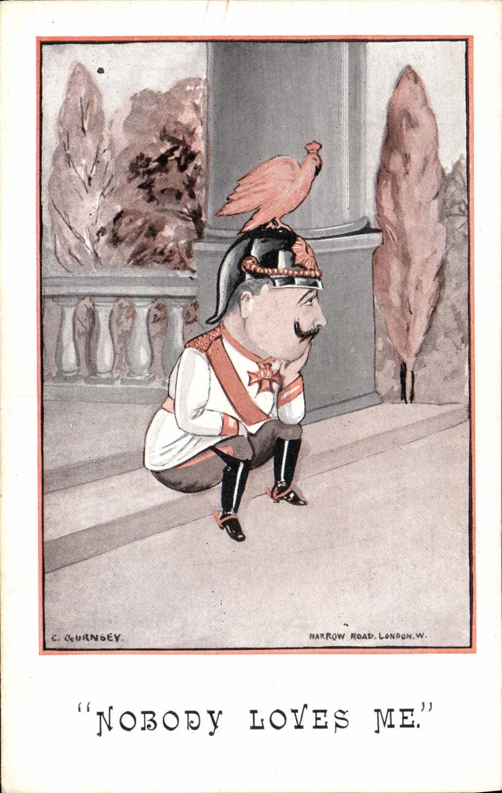 VINTAGE POSTCARD Illustrateur Nobody coil to me Militaria