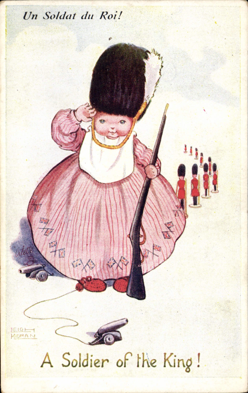 VINTAGE POSTCARD Illustrator Child a soldier of the king!
