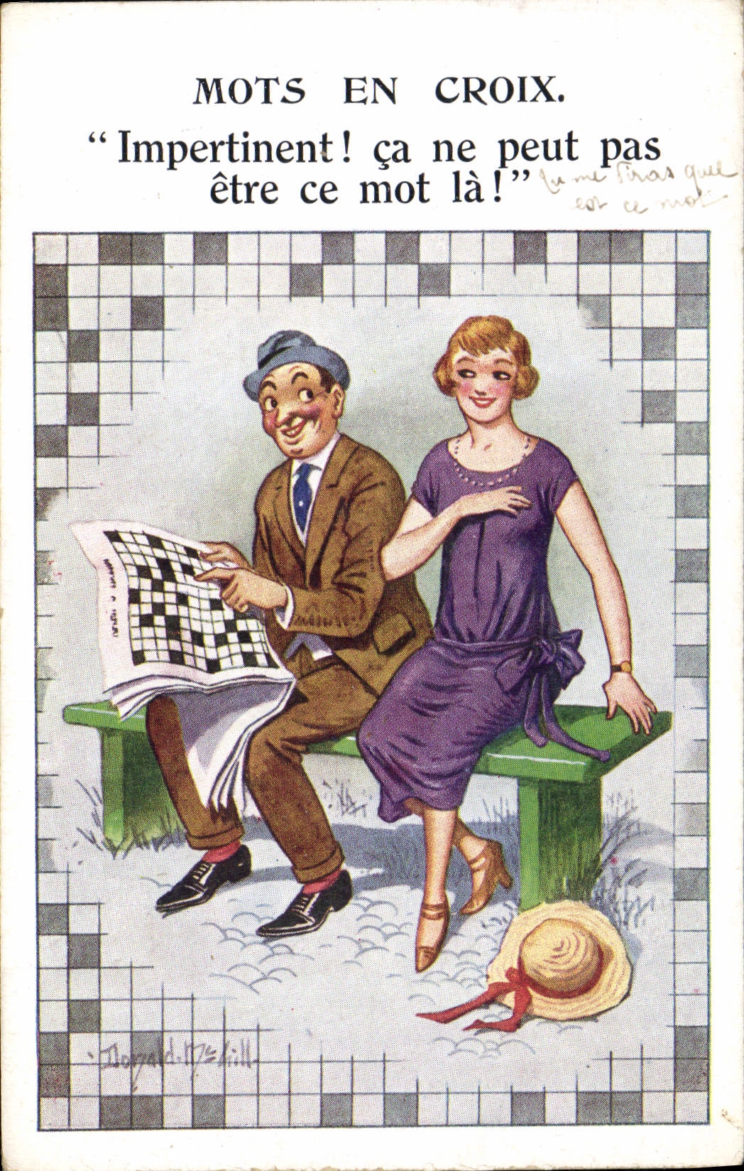 CPA Illustrateur Mots en croix