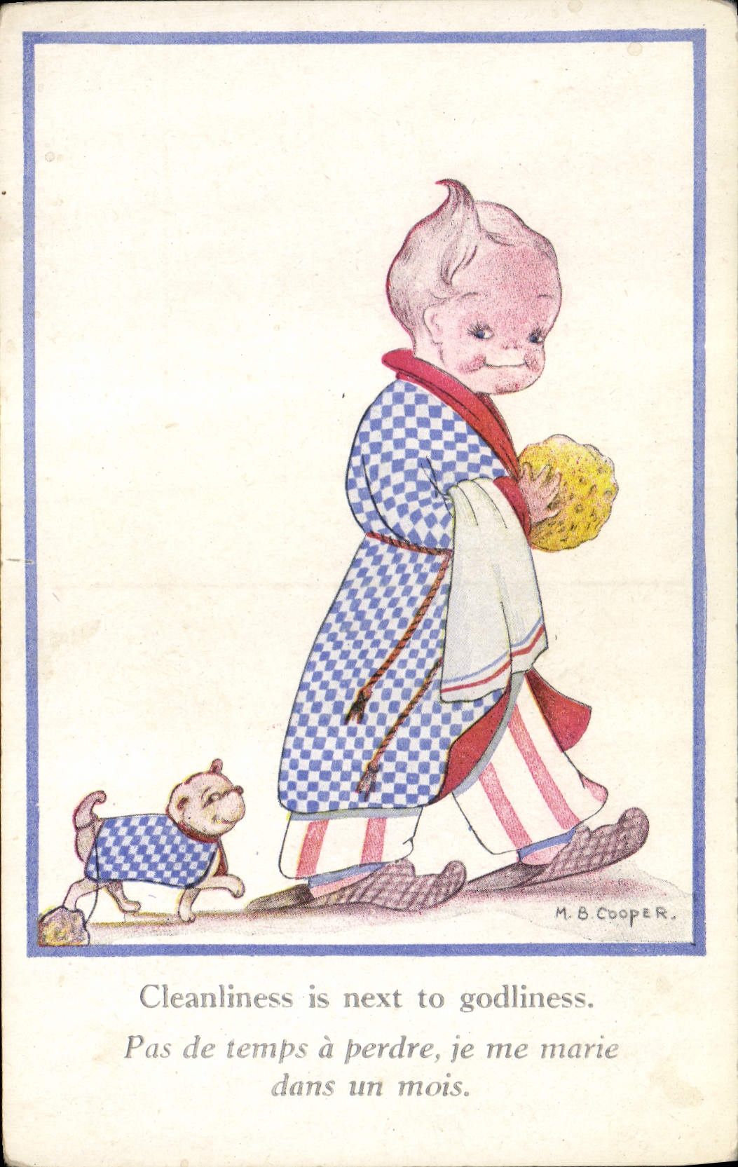 CPA Illustrateur Enfant Chien Cooper