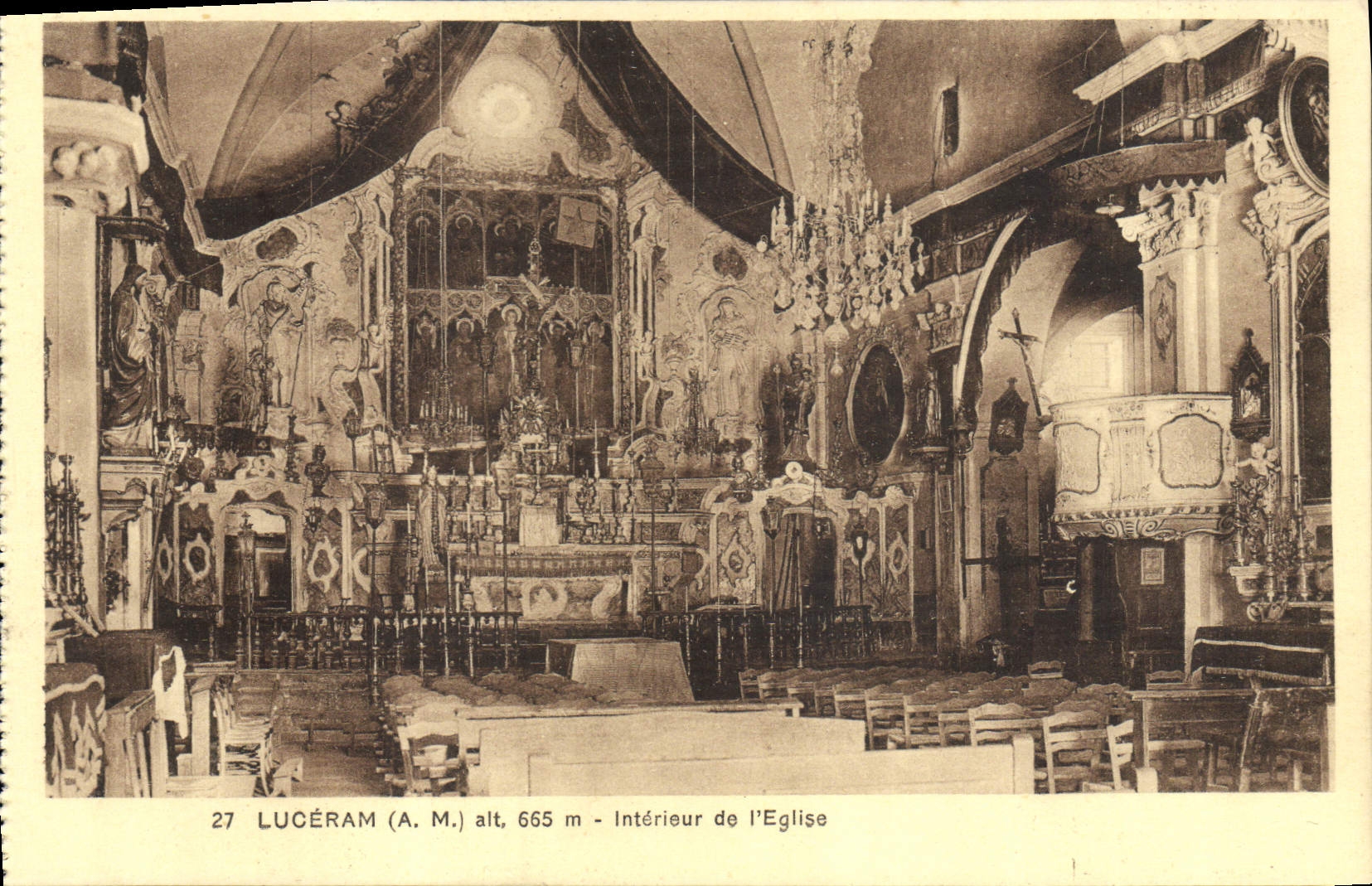 CPA Luceram Interieur de L'Eglise