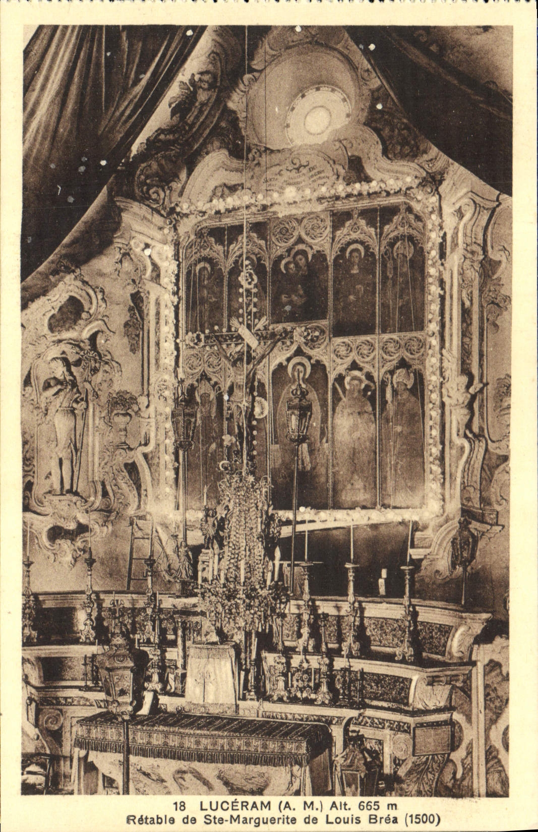 CPA Luceram Retable de Ste Marguerite de Louis Brea