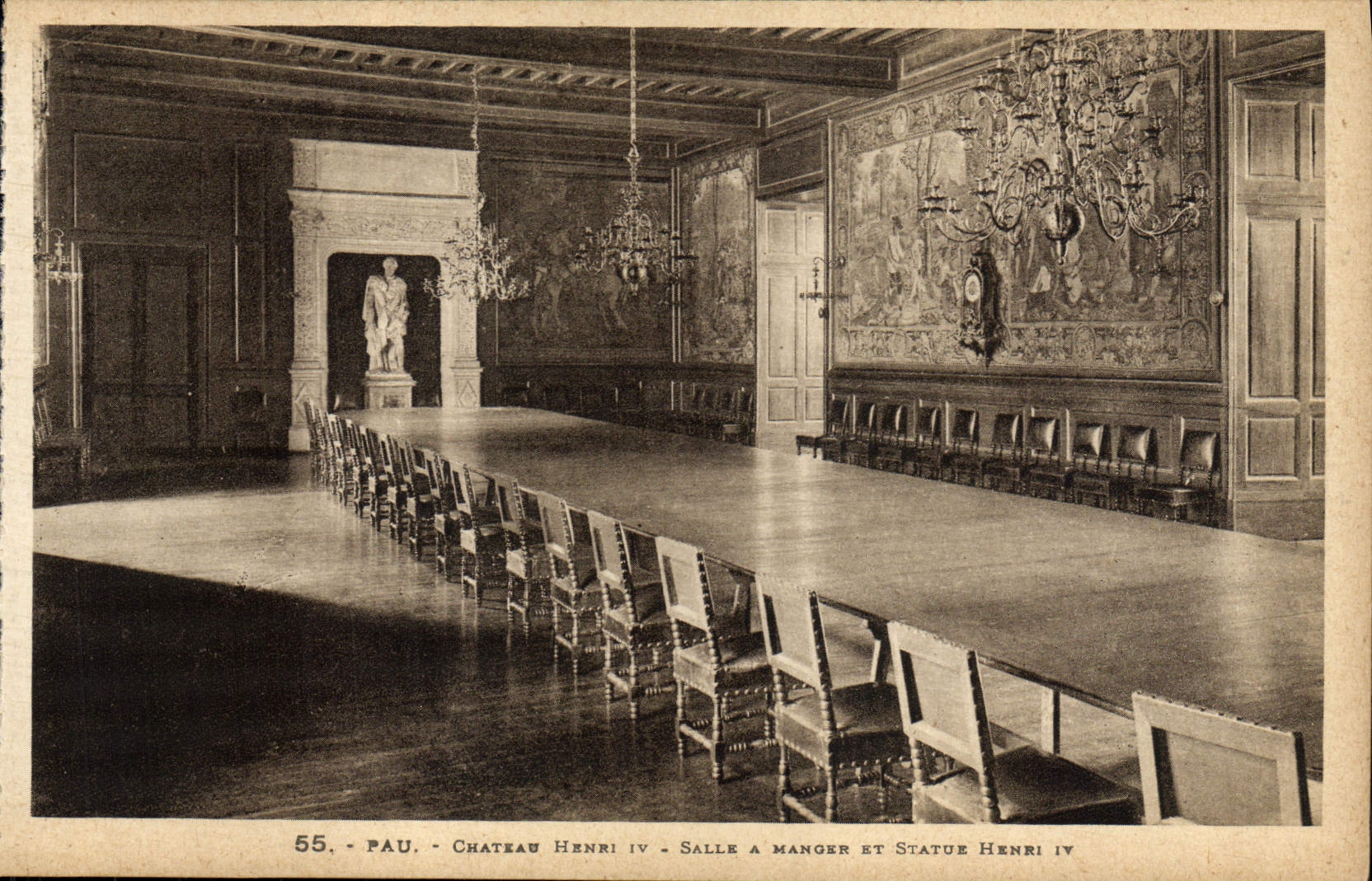 Comedor y reglas Enrique de Enrique IV del castillo de Pau de la POSTAL de la VENDIMIA IV