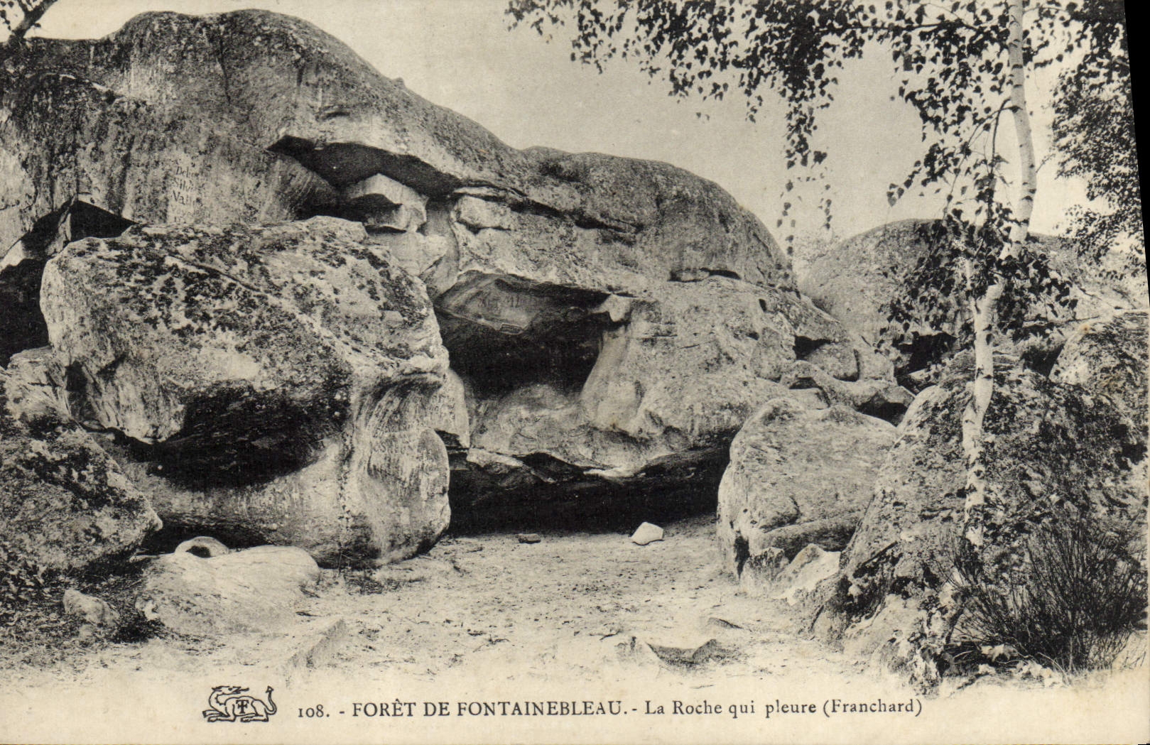 VINTAGE POSTCARD Drill De Fontainebleau the Rock Which Cries Franchard