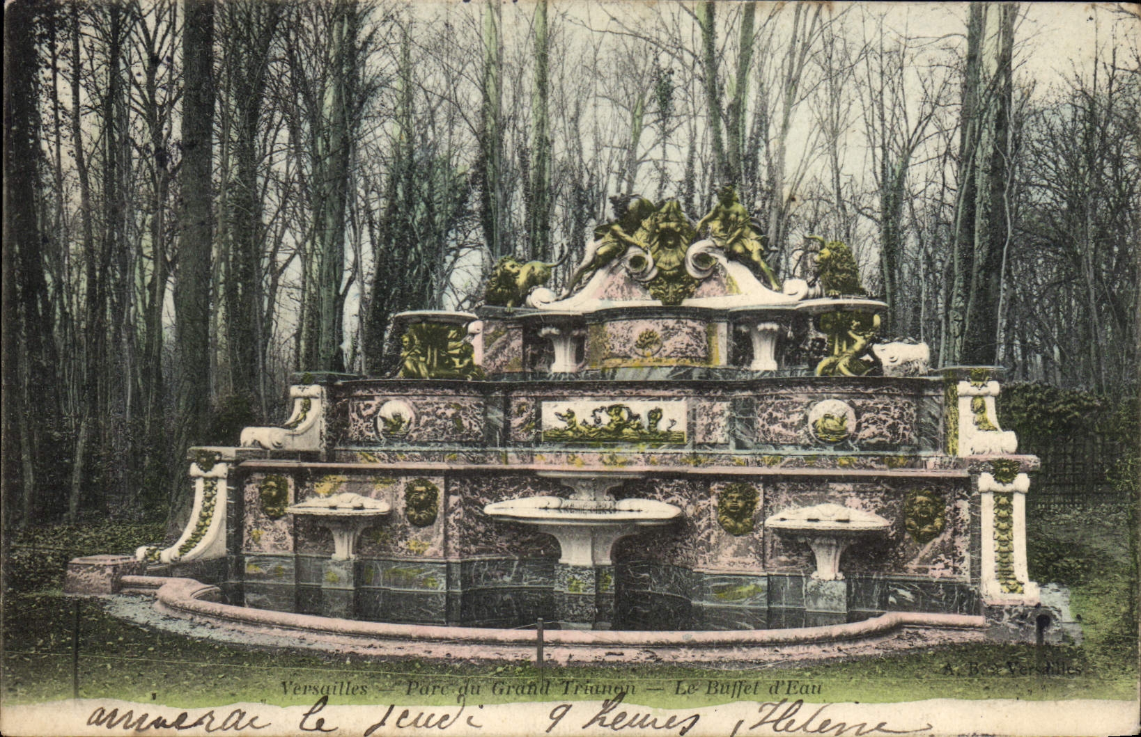 VINTAGE POSTCARD Versailles Park of Large Trianon the water dresser
