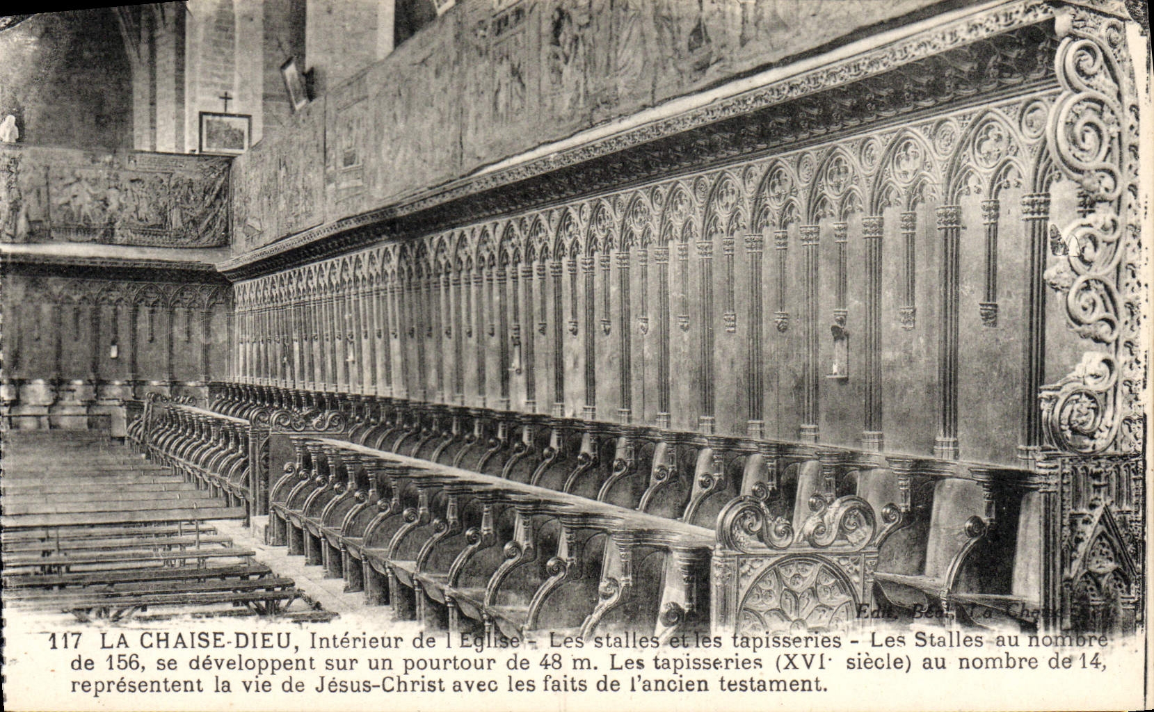 VINTAGE POSTCARD the Chair Interior God of the Church stalls