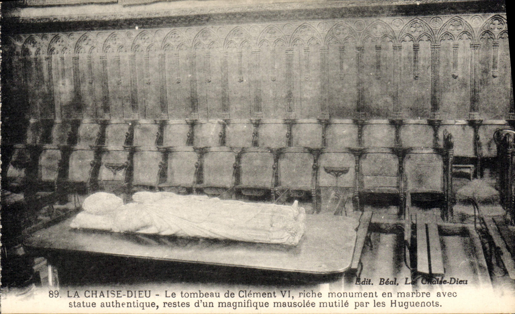 VINTAGE POSTCARD the Chair God the Tomb of Clement VI