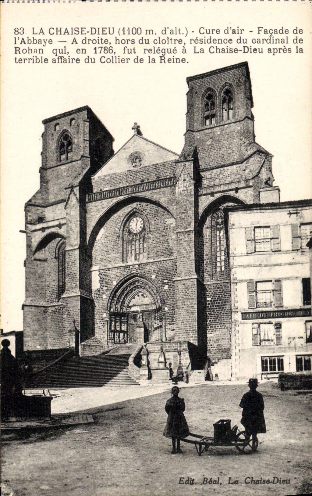 VINTAGE POSTCARD the Chair God Cleans air Facade of the abbey
