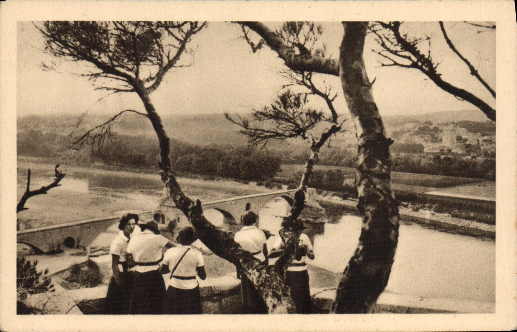 CPA Scout Scoutisme Jamboree Les eclaireuses en excursion Le pont D'Avignon 
