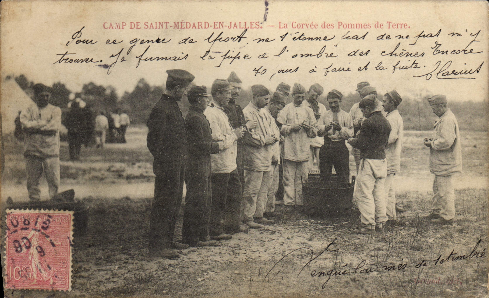 CPA Militaria Camp de Saint Medard en Jalles la corvee de pommes de terre