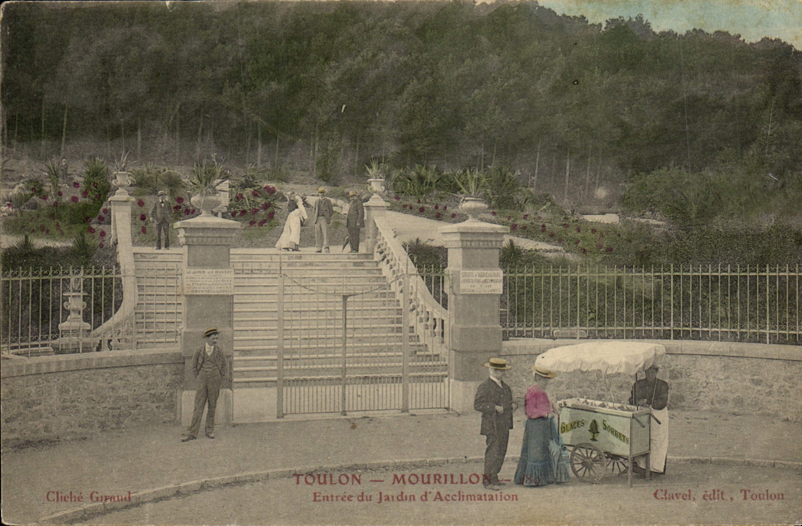 CPA Toulon Mourillon Entree du jardin d'acclimatation Marchand de glaces