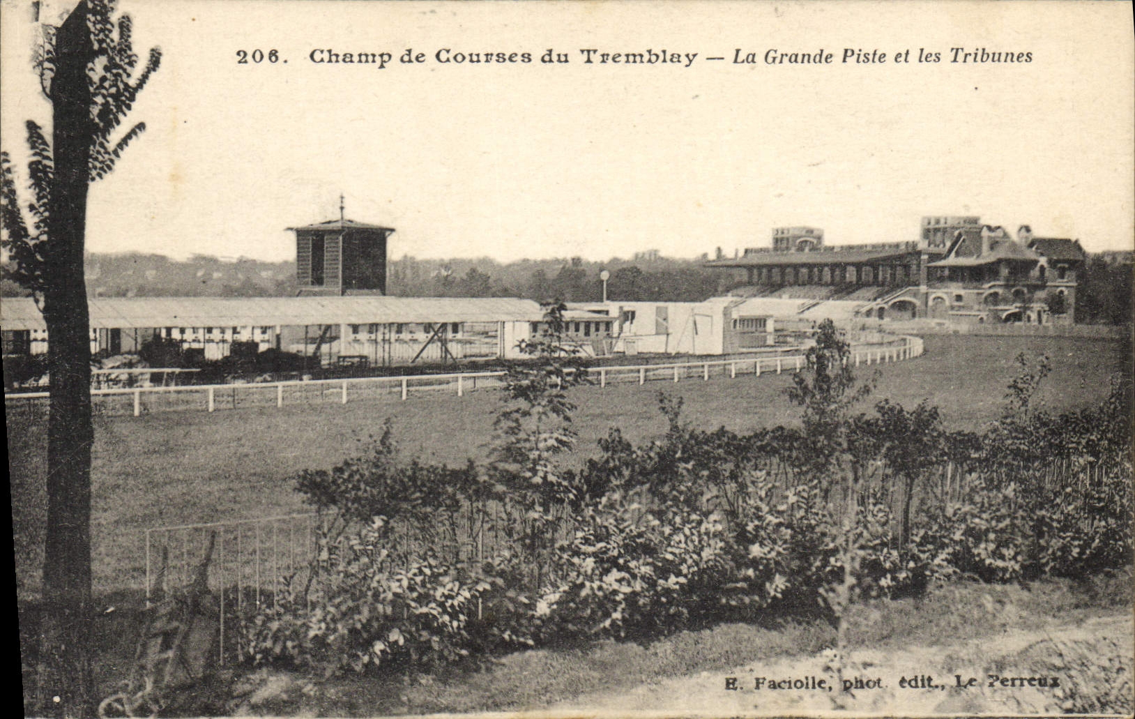 CPA Cheval Equitation Hippisme Champ de courses du Tremblay La grande piste et les tribunes