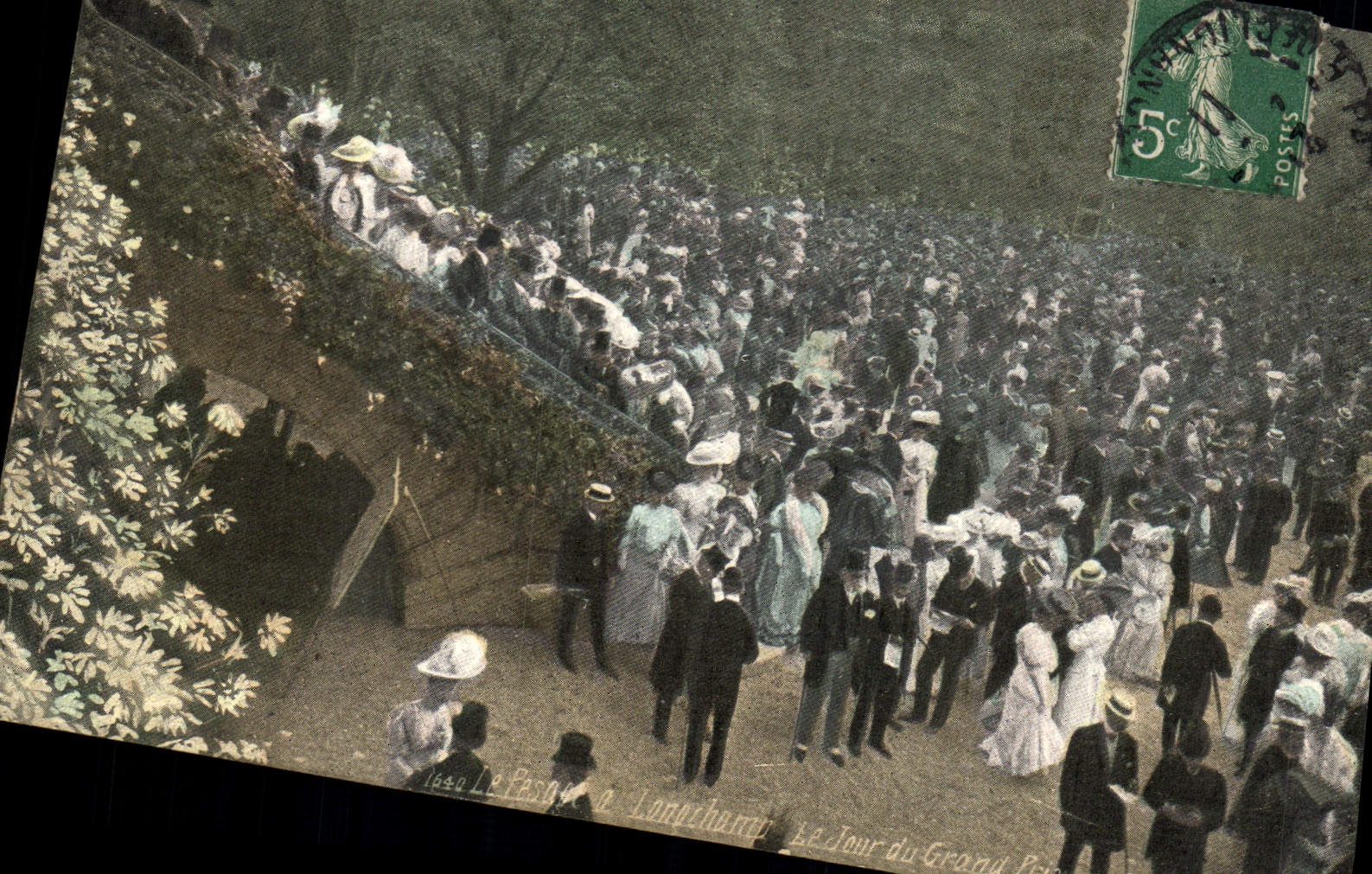 VINTAGE POSTCARD Cheval Hippisme Horsemanship weighing has Longchamp the day of the Grand Prix has Paris