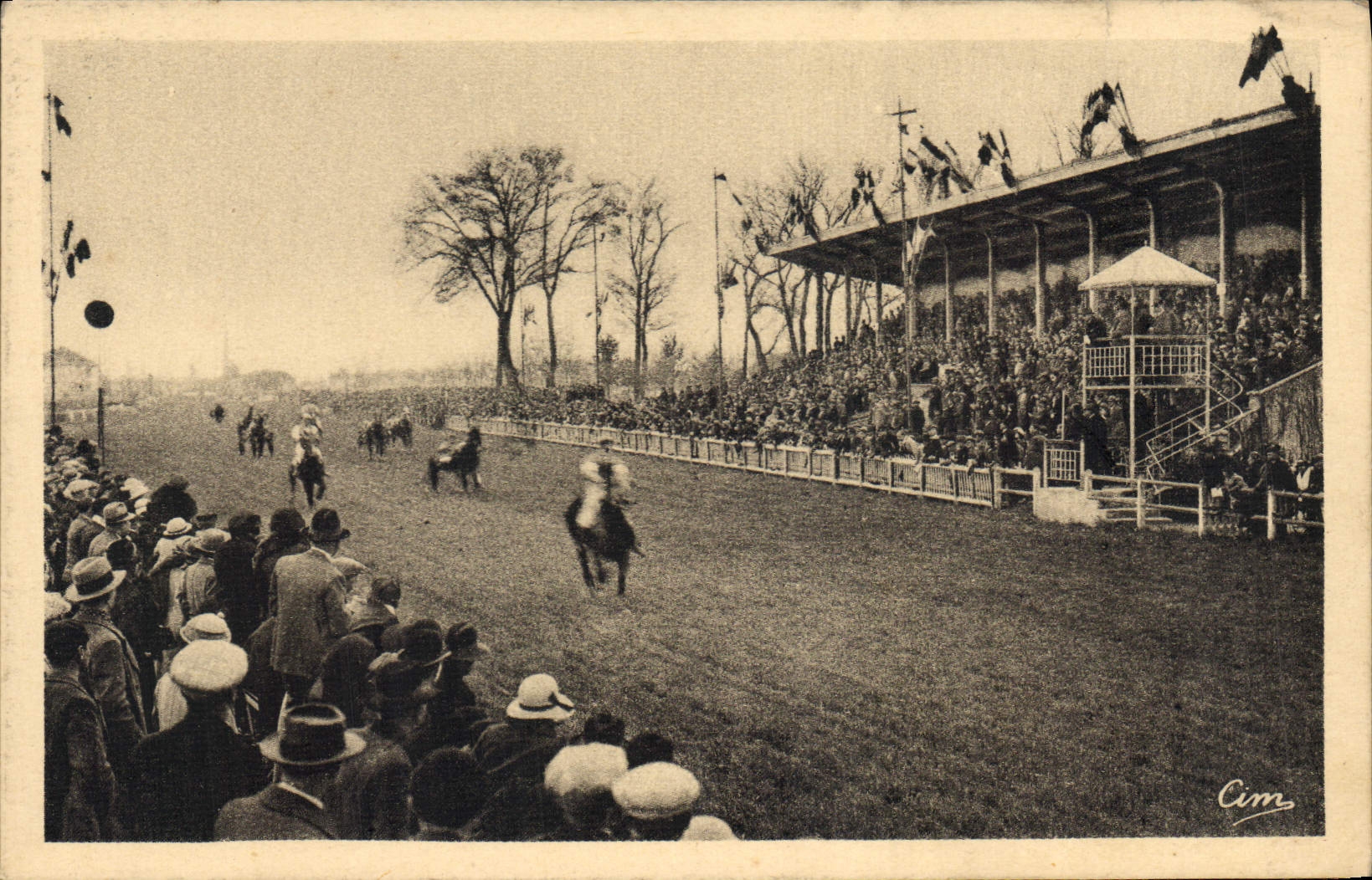 CPA Cheval Equitation Hippisme Feurs Hippodrome La tribune