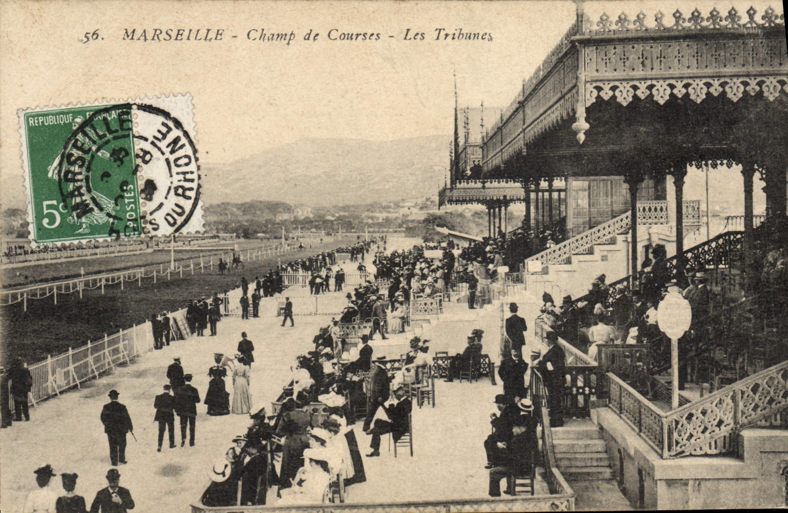 CPA Cheval Equitation Hippisme Marseille Champ de courses Les tribunes