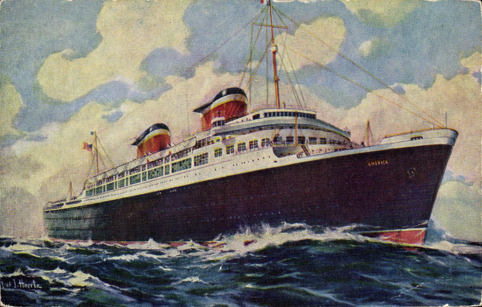 CPA Bateau SS America