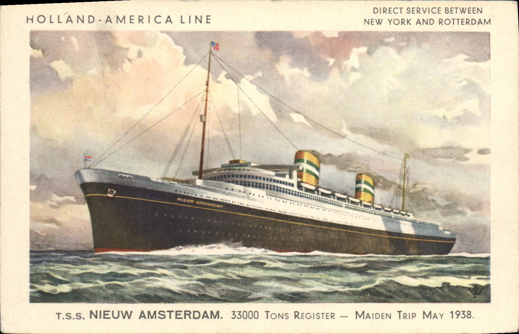 CPA Bateau Holland America Line TSS Nieuw Amsterdam