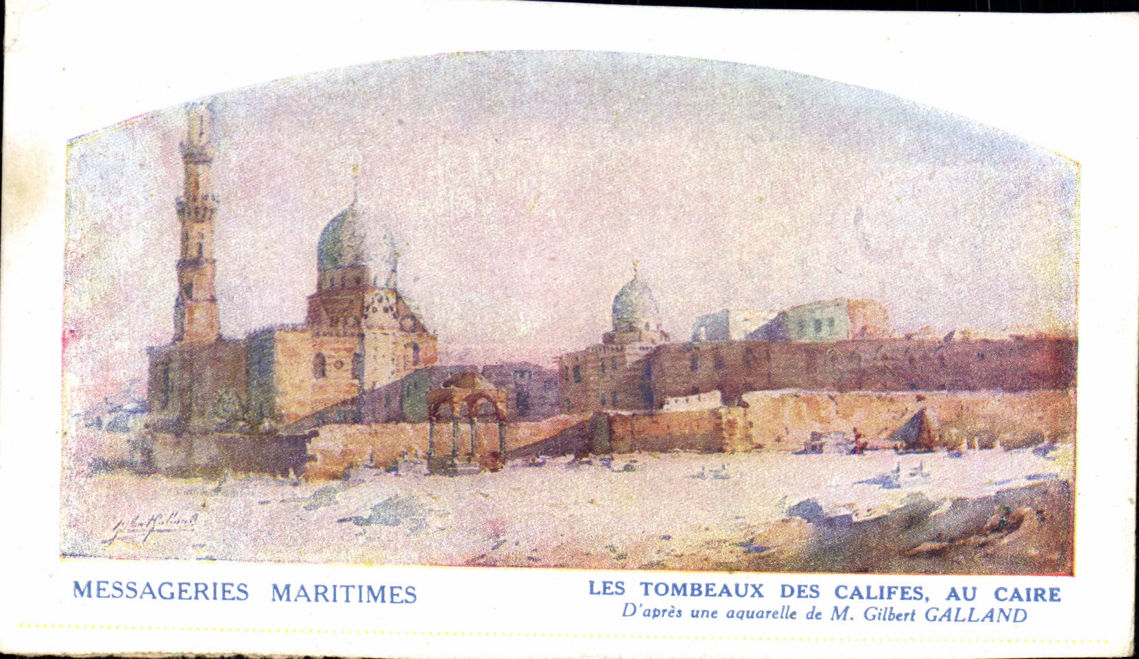 CPA Bateau Compagnie des Messageries Maritimes Les tombeaux des califes au Caire Egypte