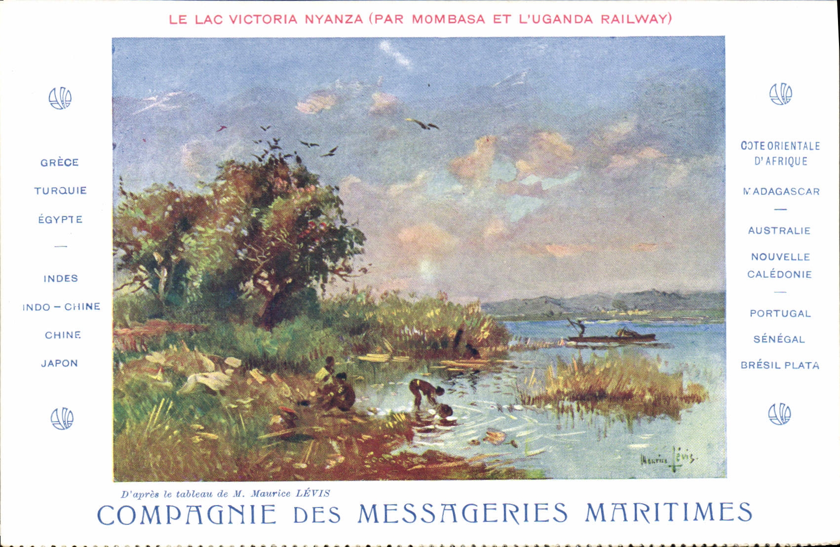 CPA Bateau Compagnie des Messageries Maritimes Le lac Victoria Nyanza par Mombasa et l'Uganda Railway 