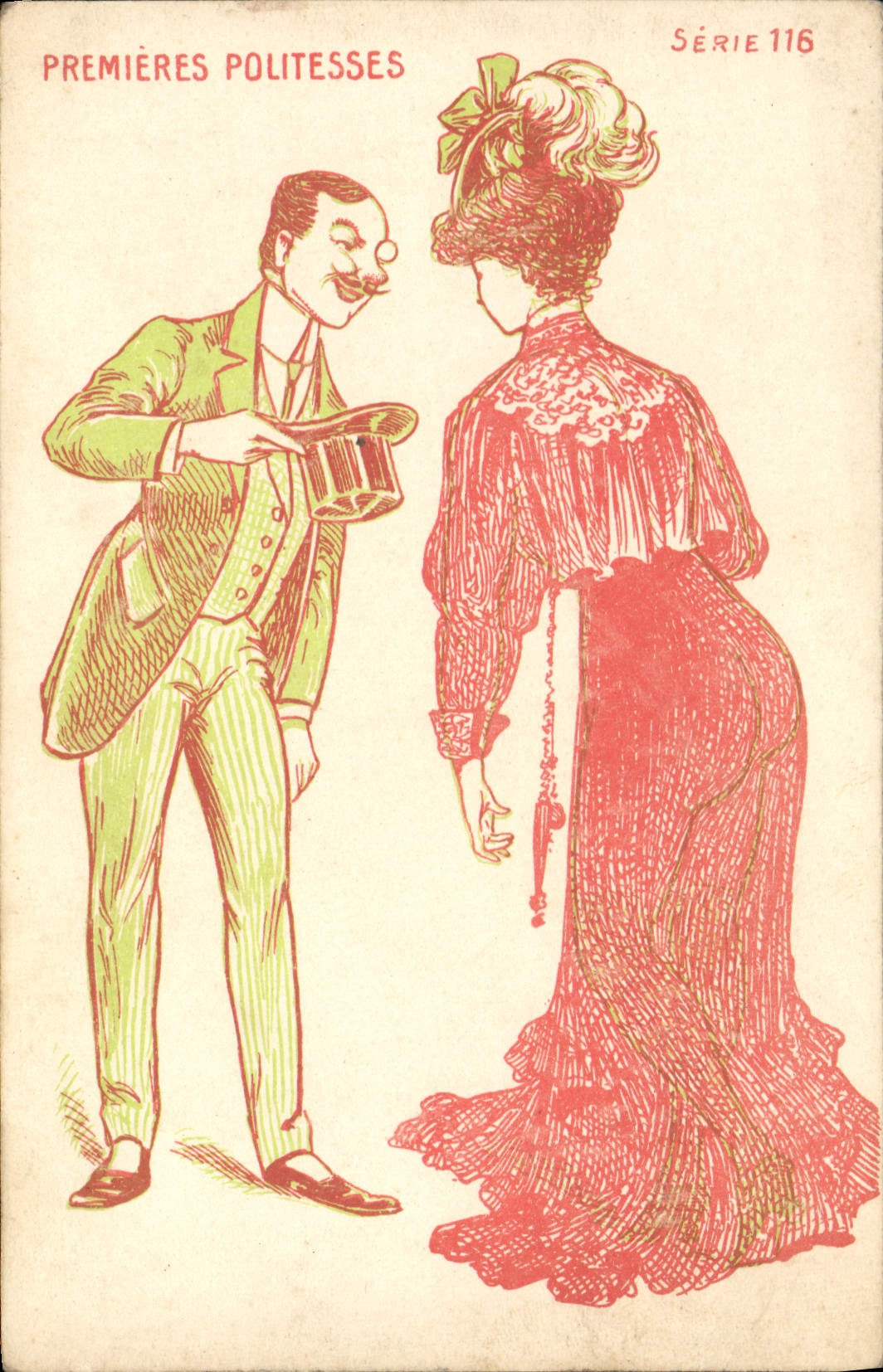 CPA Nu erotique Femme Premieres politesses