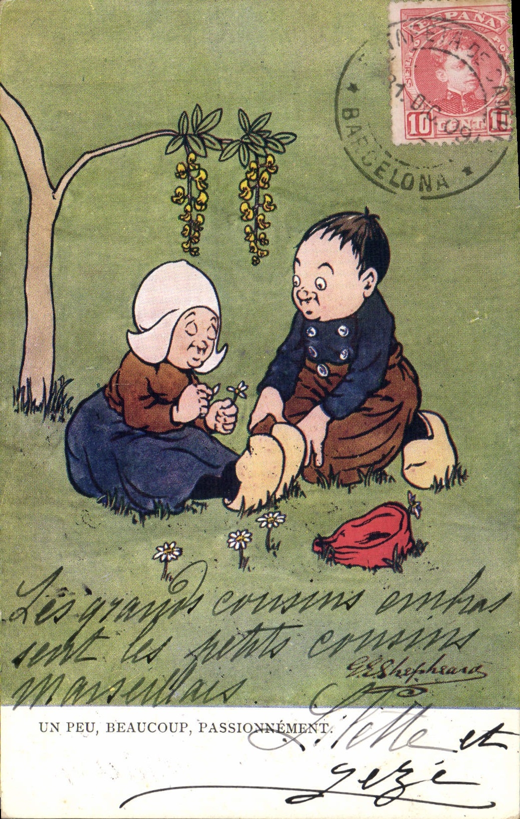 VINTAGE POSTCARD Fantasy Illustrator Children Shapleaca Spain