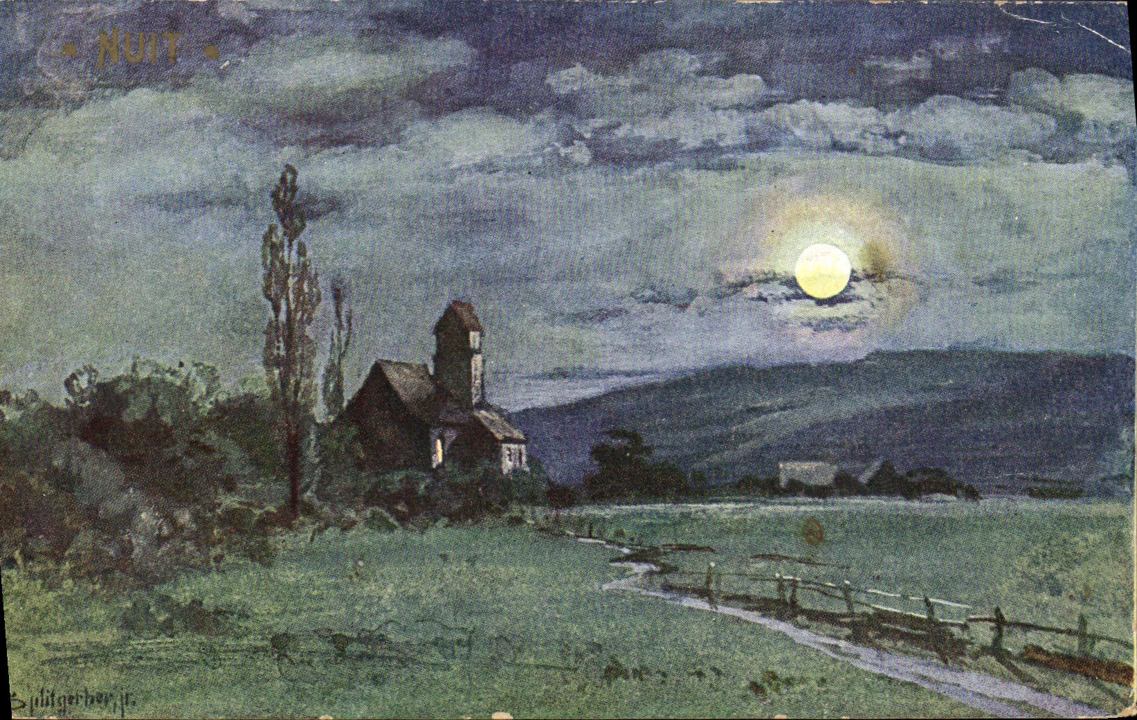 CPA Fantaisie Illustrateur Nuit