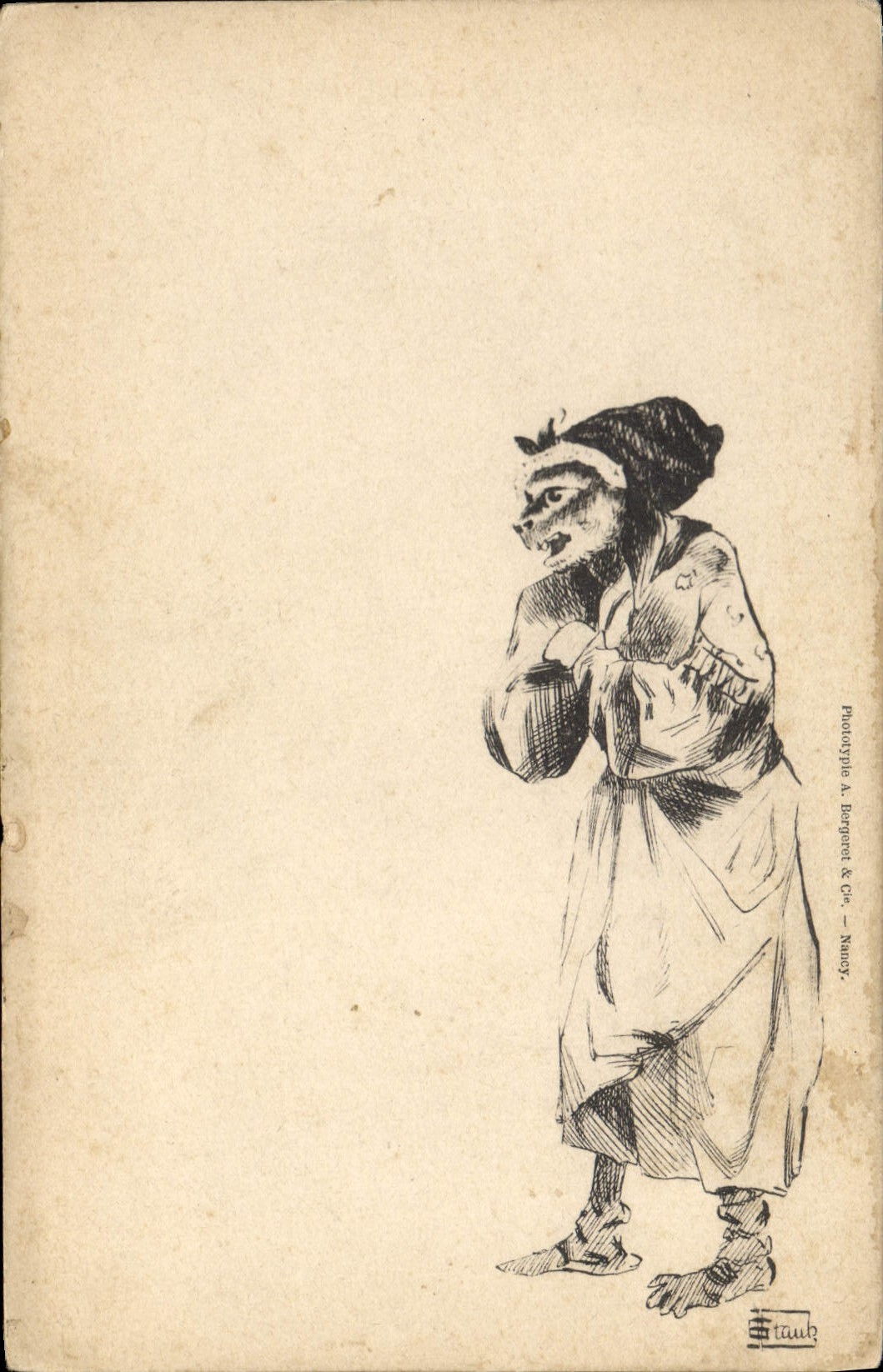 VINTAGE POSTCARD Fantasy Illustrator Wolf