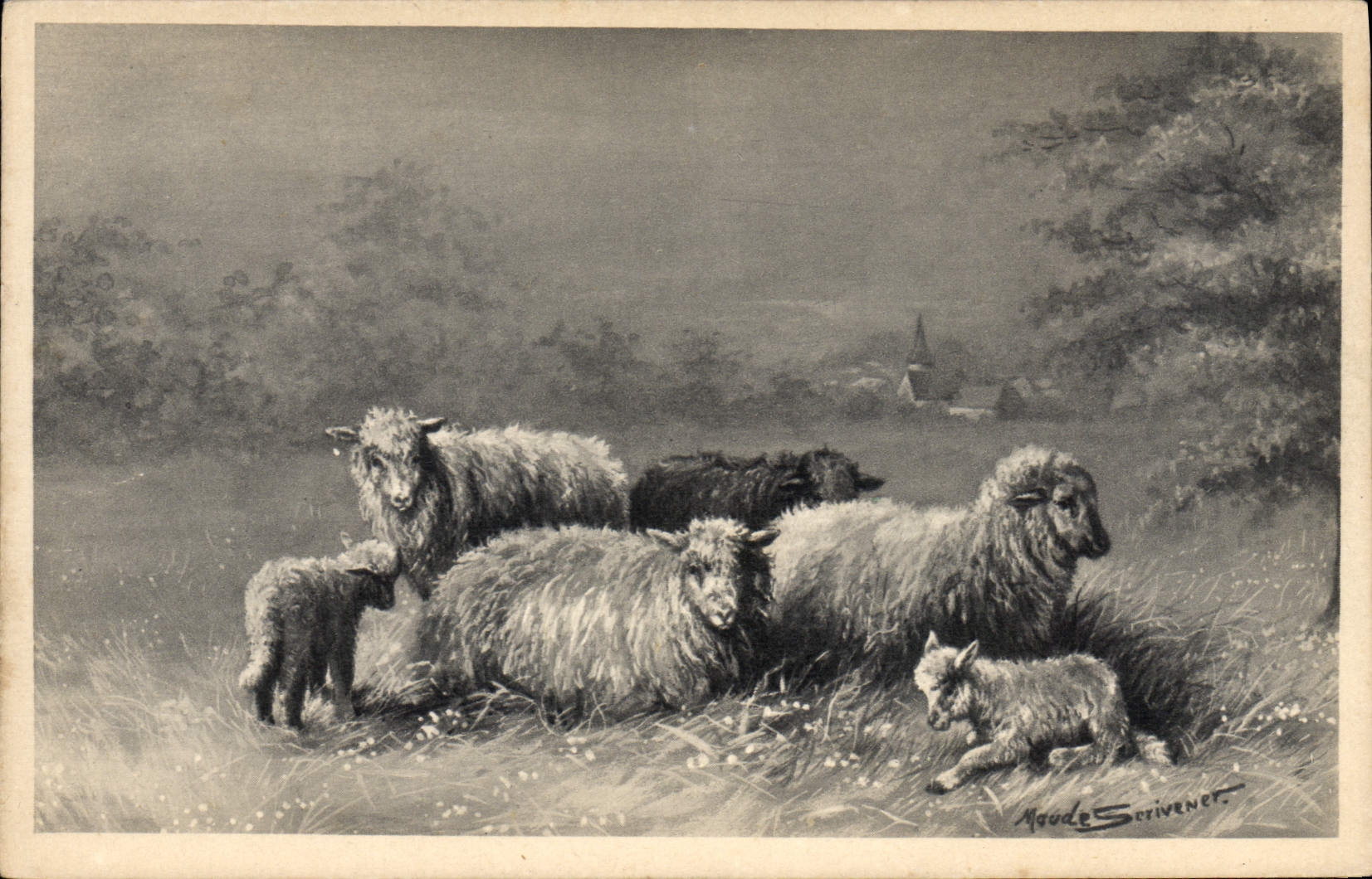 CPA Fantaisie Illustrateur Moutons 