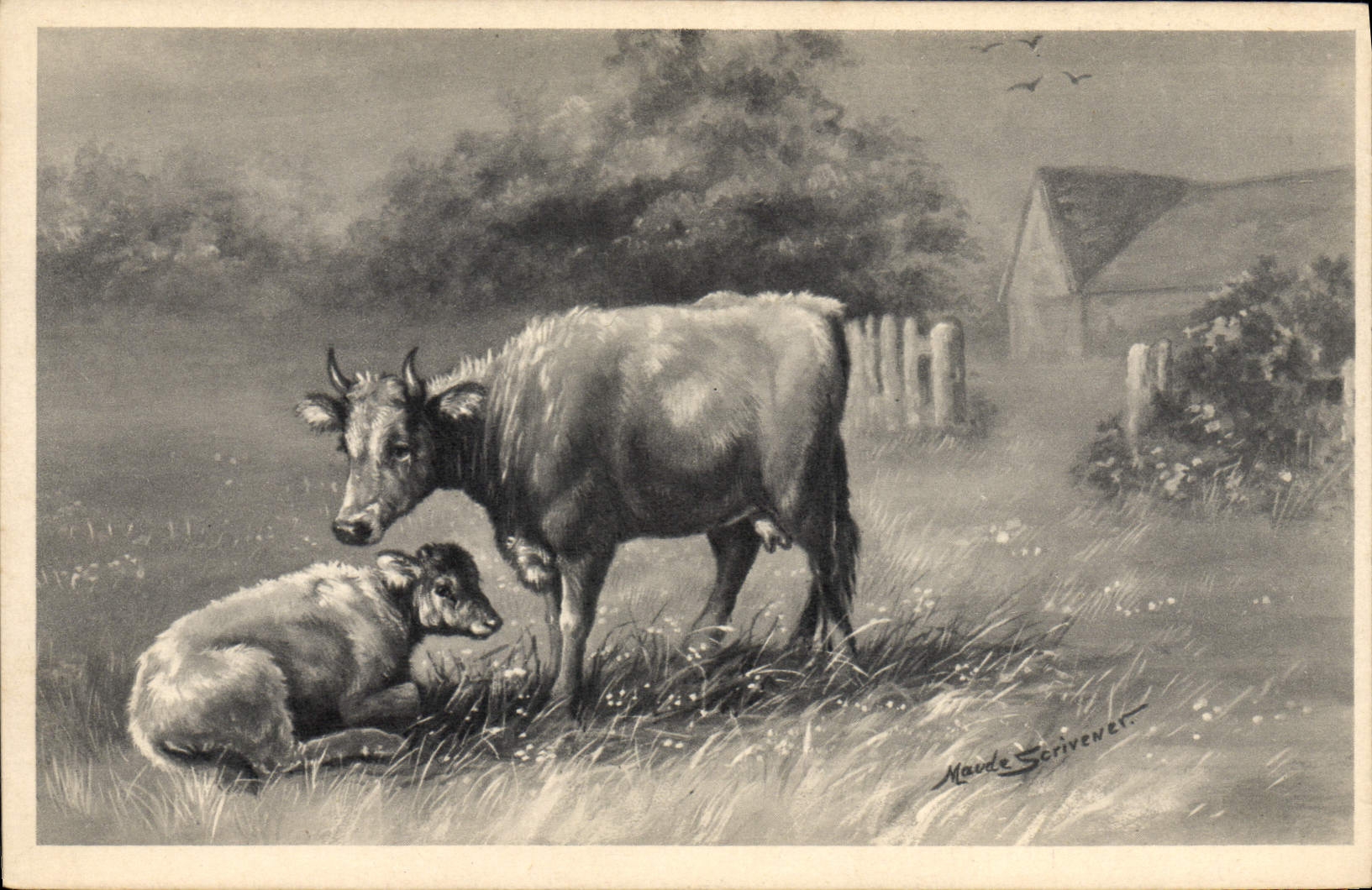 CPA Fantaisie Illustrateur Vaches