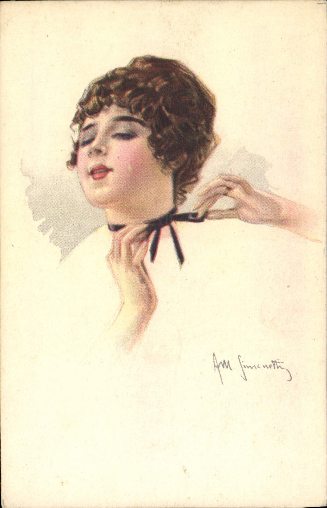 CPA Fantaisie Illustrateur Femme