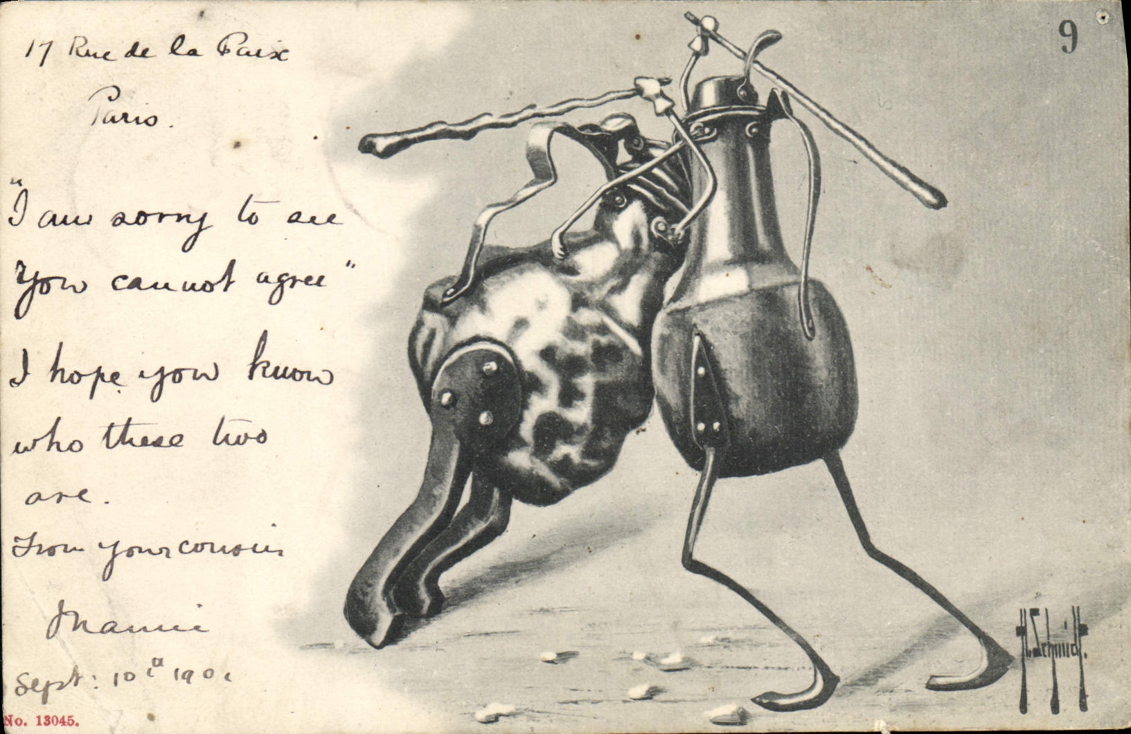 VINTAGE POSTCARD Fantasy Illustrator Pot of kitchen