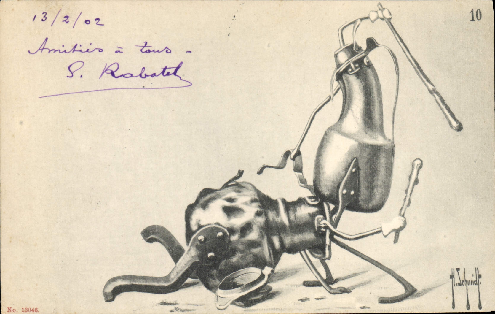 CPA Fantaisie Illustrateur Pots de cuisine