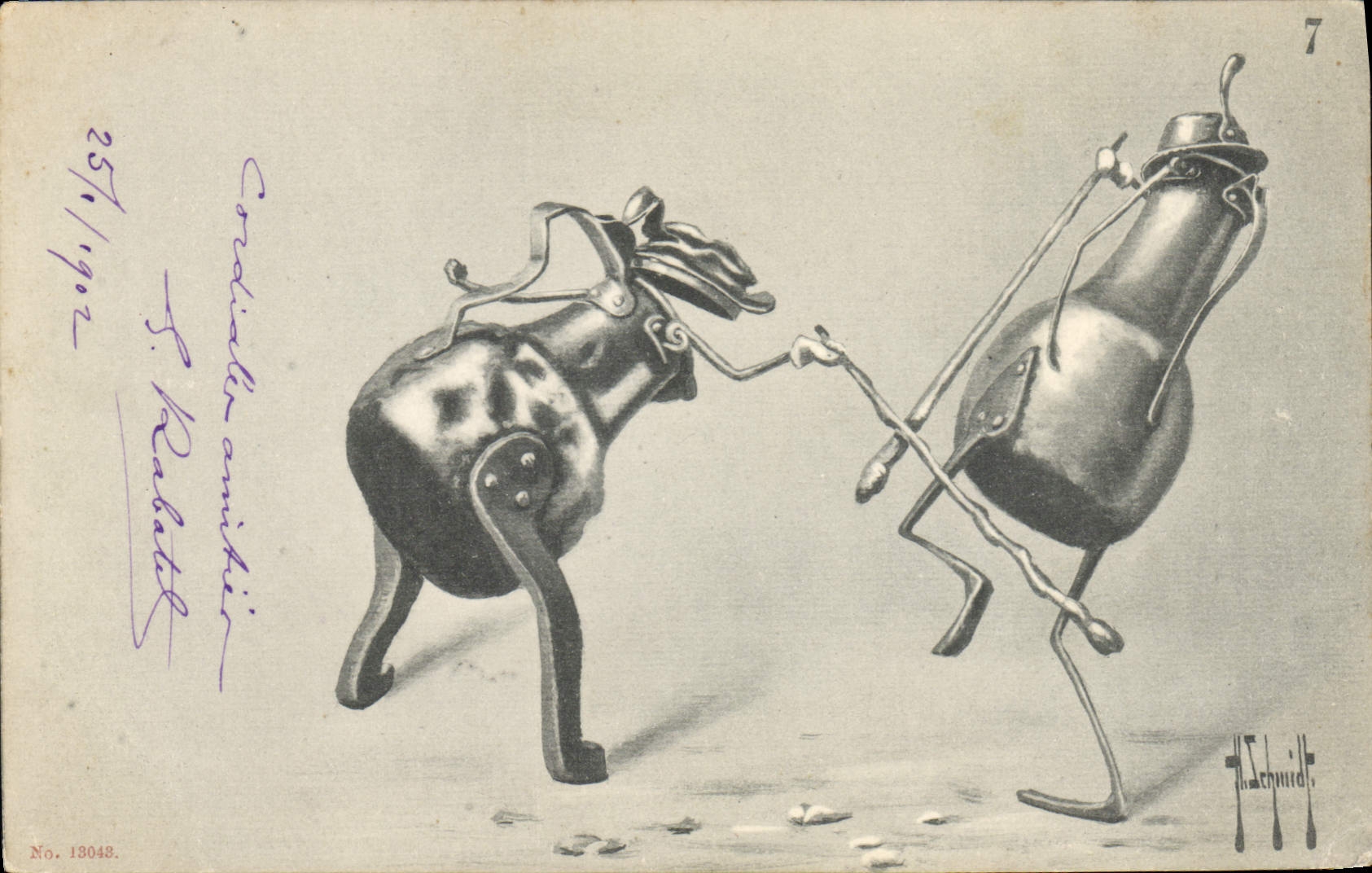 CPA Fantaisie Illustrateur Pots de cuisine