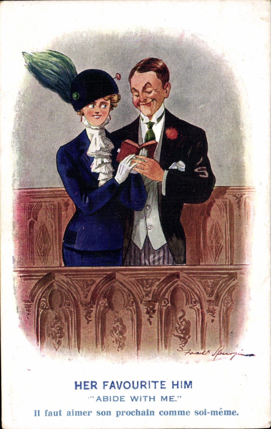 CPA Fantaisie Illustrateur Femme Her favourite him